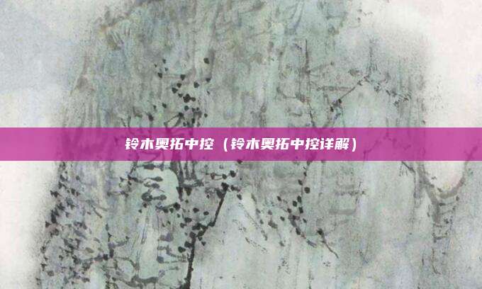 铃木奥拓中控（铃木奥拓中控详解）