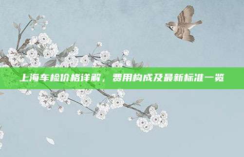上海车检价格详解，费用构成及最新标准一览