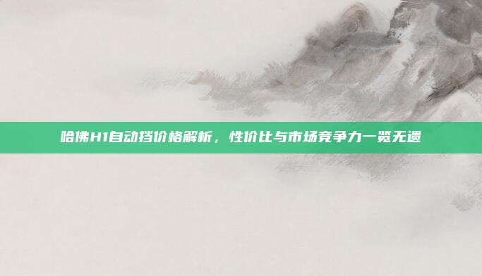 哈佛H1自动挡价格解析,性价比与市场竞争力一览无遗