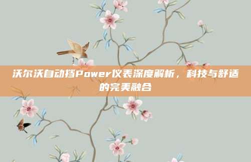 沃尔沃自动挡Power仪表深度解析，科技与舒适的完美融合