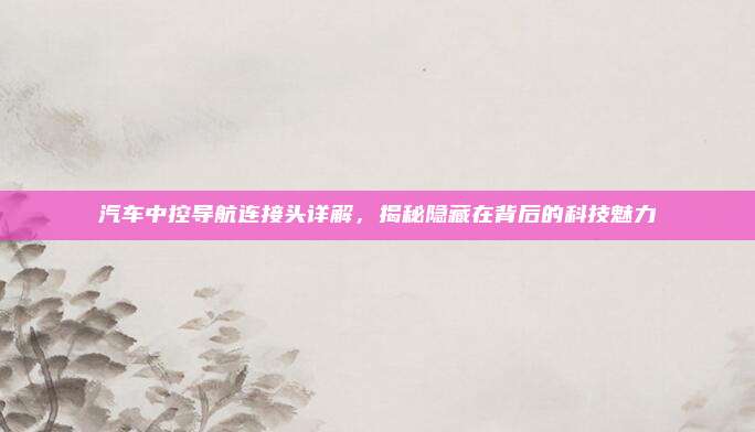 汽车中控导航连接头详解，揭秘隐藏在背后的科技魅力