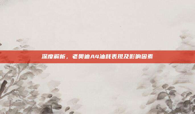 深度解析,老奥迪A4油耗表现及影响因素