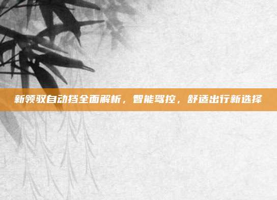 新领驭自动挡全面解析，智能驾控，舒适出行新选择