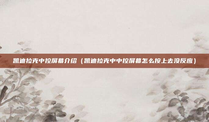 凯迪拉克中控屏幕介绍(凯迪拉克中中控屏幕怎么按上去没反应)