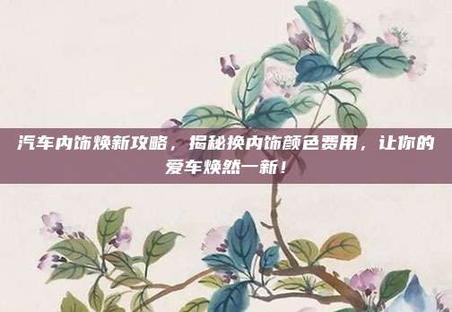 汽车内饰焕新攻略，揭秘换内饰颜色费用，让你的爱车焕然一新！