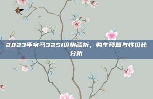 2023年宝马325i价格解析，购车预算与性价比分析