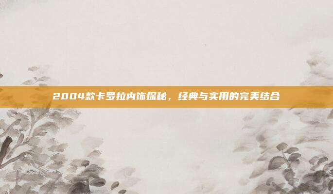 2004款卡罗拉内饰探秘,经典与实用的完美结合