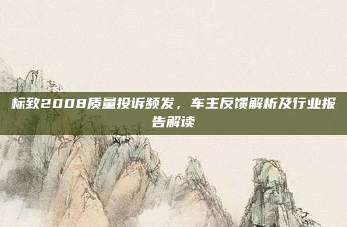 标致2008质量投诉频发,车主反馈解析及行业报告解读
