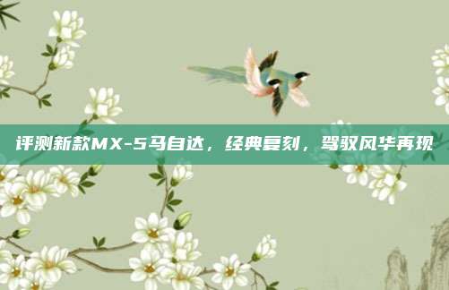 评测新款MX-5马自达,经典复刻,驾驭风华再现