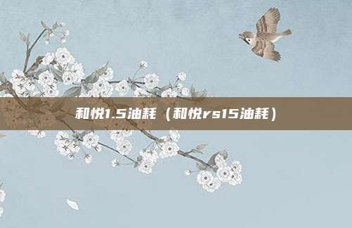 和悦1.5油耗（和悦rs15油耗）
