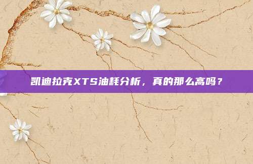 凯迪拉克XTS油耗分析,真的那么高吗?