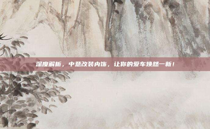 深度解析,中意改装内饰,让你的爱车焕然一新!