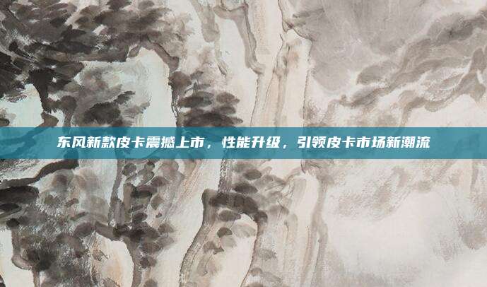 东风新款皮卡震撼上市，性能升级，引领皮卡市场新潮流