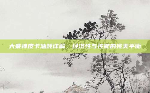 大柴神皮卡油耗详解,经济性与性能的完美平衡