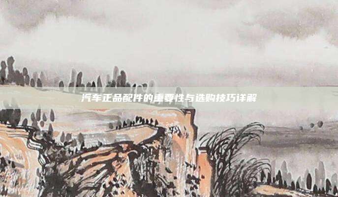 汽车正品配件的重要性与选购技巧详解