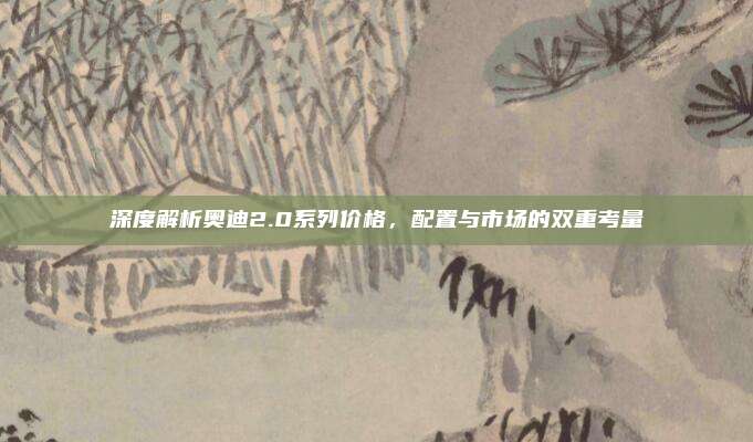 深度解析奥迪2.0系列价格,配置与市场的双重考量