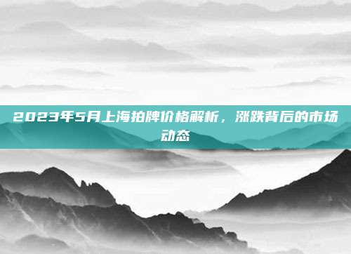 2023年5月上海拍牌价格解析,涨跌背后的市场动态