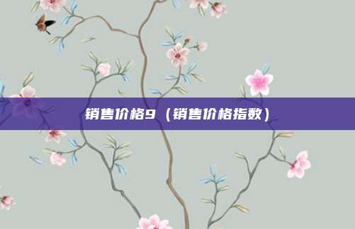 销售价格9（销售价格指数）