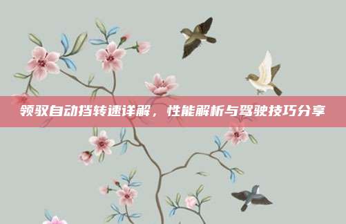 领驭自动挡转速详解,性能解析与驾驶技巧分享