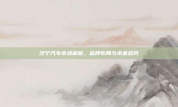 济宁汽车市场解析，品牌布局与未来趋势