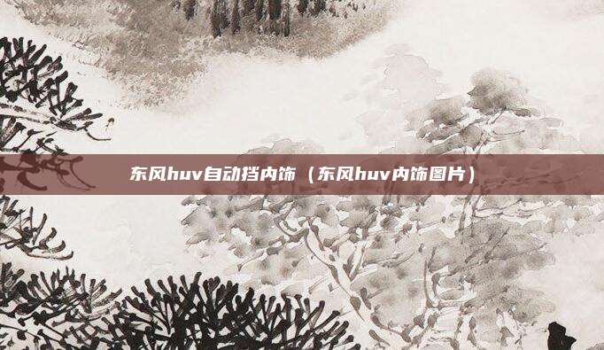东风huv自动挡内饰（东风huv内饰图片）