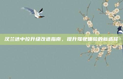 汉兰达中控升级改造指南，提升驾驶体验的新选择