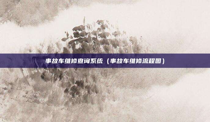 事故车维修查询系统（事故车维修流程图）