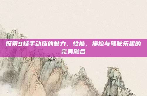 探索9档手动挡的魅力，性能、操控与驾驶乐趣的完美融合