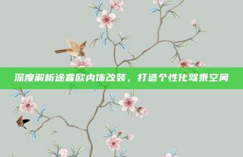 深度解析途睿欧内饰改装，打造个性化驾乘空间