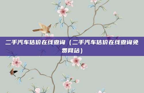 二手汽车估价在线查询（二手汽车估价在线查询免费网站）