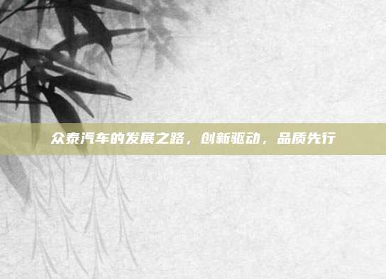 众泰汽车的发展之路，创新驱动，品质先行