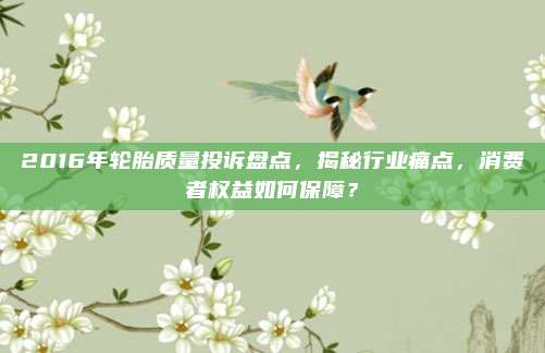 2016年轮胎质量投诉盘点,揭秘行业痛点,消费者权益如何保障?