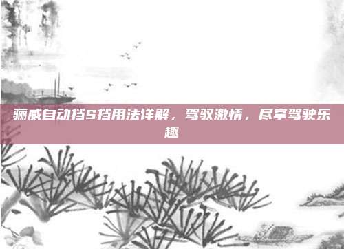 骊威自动挡S挡用法详解，驾驭激情，尽享驾驶乐趣