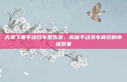天津飞度手动挡车型告急，揭秘手动没车背后的市场现象
