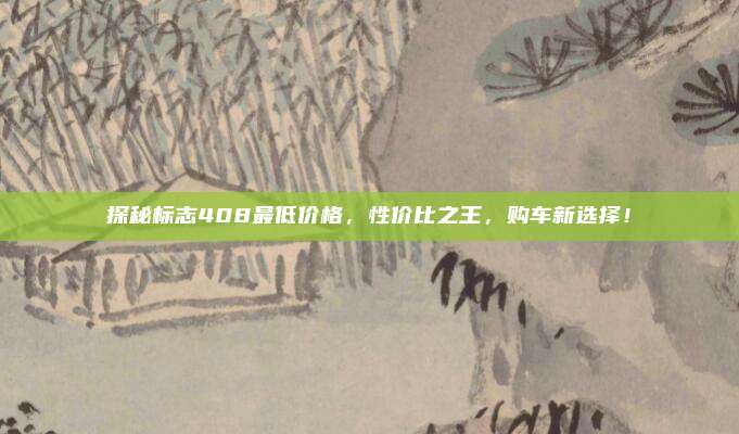 探秘标志408最低价格，性价比之王，购车新选择！