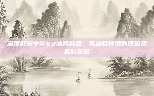 深度解析中华V3油耗问题，高油耗背后的原因及应对策略