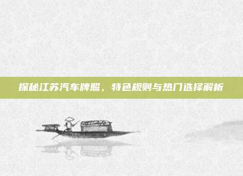 探秘江苏汽车牌照，特色规则与热门选择解析