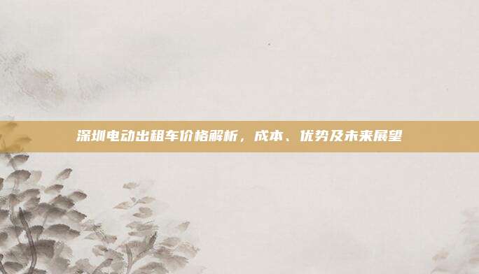 深圳电动出租车价格解析，成本、优势及未来展望