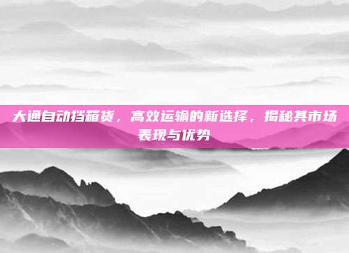 大通自动挡箱货，高效运输的新选择，揭秘其市场表现与优势
