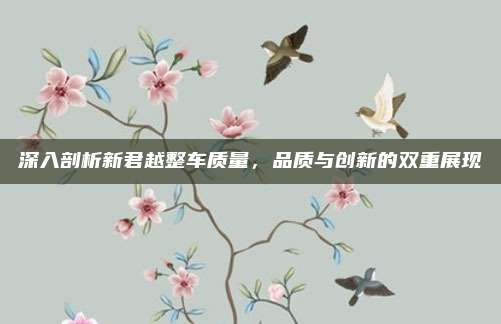 深入剖析新君越整车质量，品质与创新的双重展现