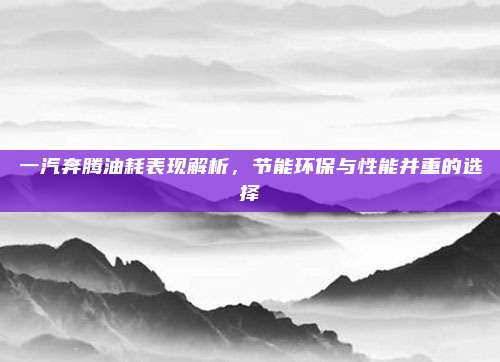 一汽奔腾油耗表现解析，节能环保与性能并重的选择