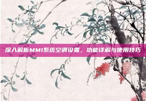 深入解析MMI系统空调设置，功能详解与使用技巧