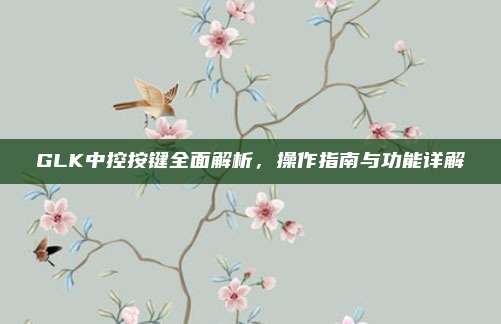 GLK中控按键全面解析，操作指南与功能详解