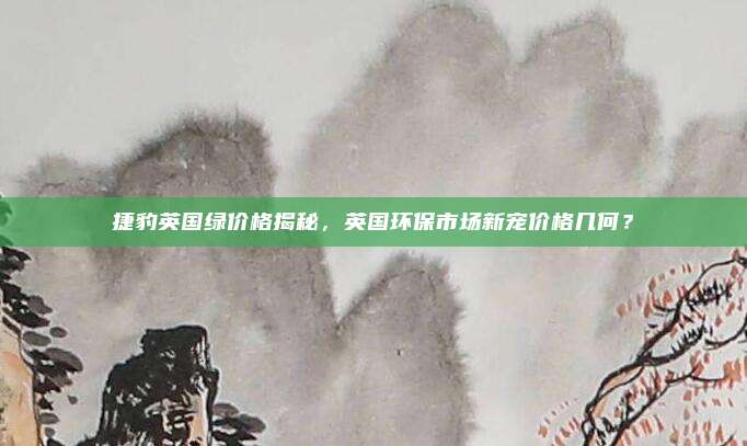 捷豹英国绿价格揭秘，英国环保市场新宠价格几何？
