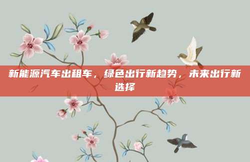 新能源汽车出租车，绿色出行新趋势，未来出行新选择