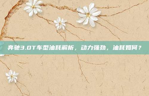 奔驰3.0T车型油耗解析，动力强劲，油耗如何？