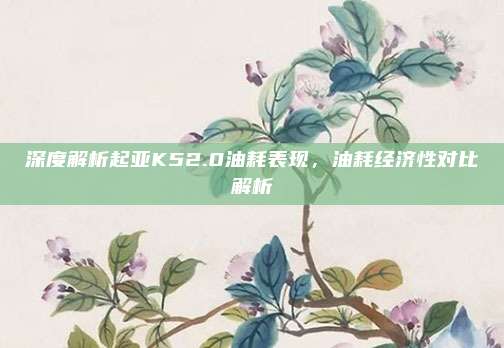 深度解析起亚K52.0油耗表现，油耗经济性对比解析