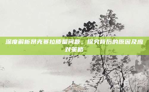 深度解析昂克赛拉质量问题，探究背后的原因及应对策略