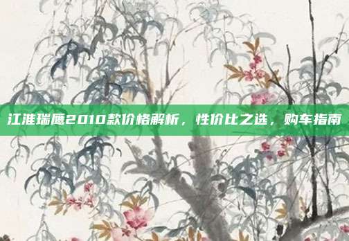江淮瑞鹰2010款价格解析，性价比之选，购车指南