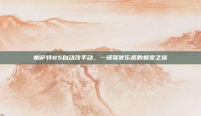 帕萨特B5自动改手动，一场驾驶乐趣的蜕变之旅
